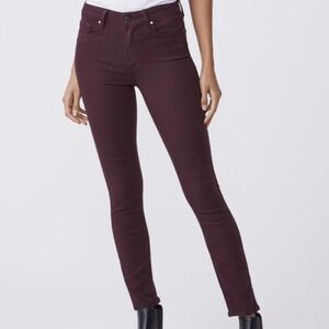 PAIGE Hoxton Ankle in Deep Ruby High Rise Size 27